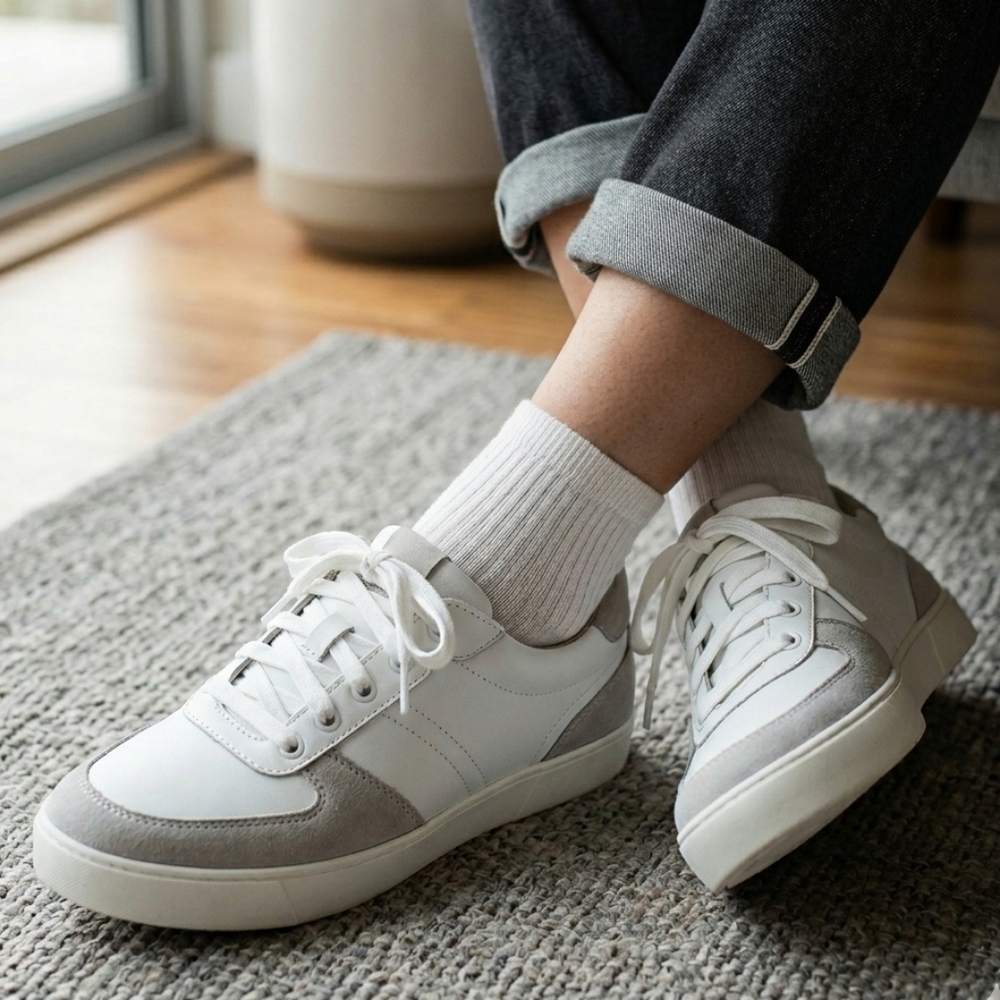 NWT Naturalizer 9.5 Modern Contemporary Academia Tennis Prep Leather Sneakers - Picture 3 of 10